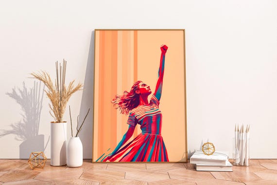Vibrant Dopamine Decor Poster Bold Feminist Wall Art Retro Vintage Pop Print Colorful Empowerment Home