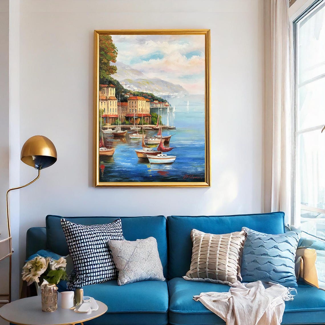 Capri Italy Painting On Italy Coastal Villages Oil Painting Original Positano Amalfi Coast Painting Italy Landscape Art For Sale - Image 3