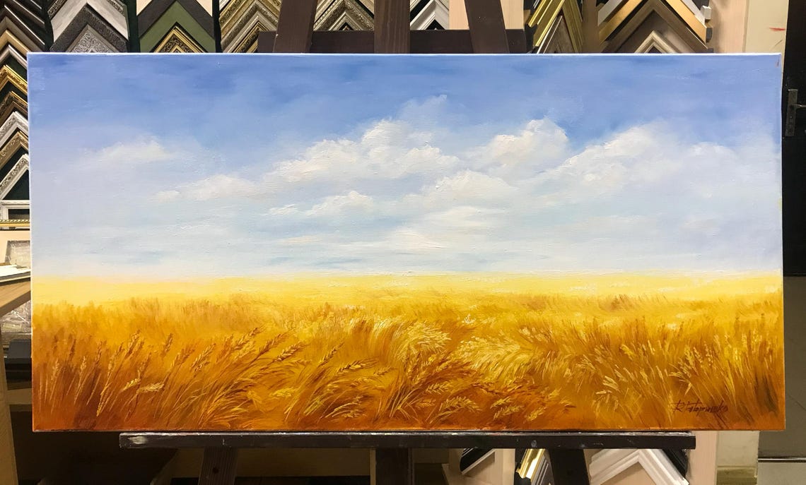Ukrainian Field Painting On Made In Ukraine Painting Over The Couch Art Ukraine Artwork Color Field Painting Ukrainian Folk Art - Image 2
