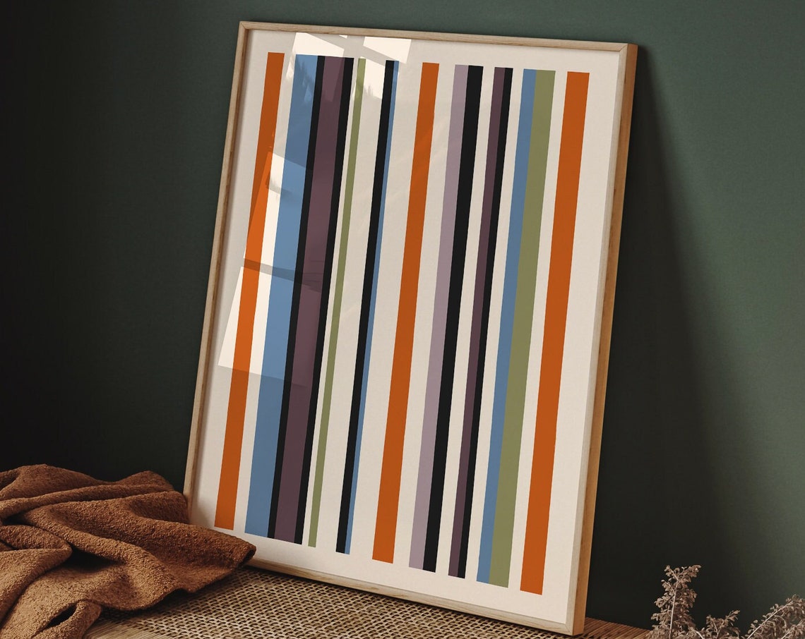 Colorful Vertical Striped Modern Abstract Lines Home Decor Poster