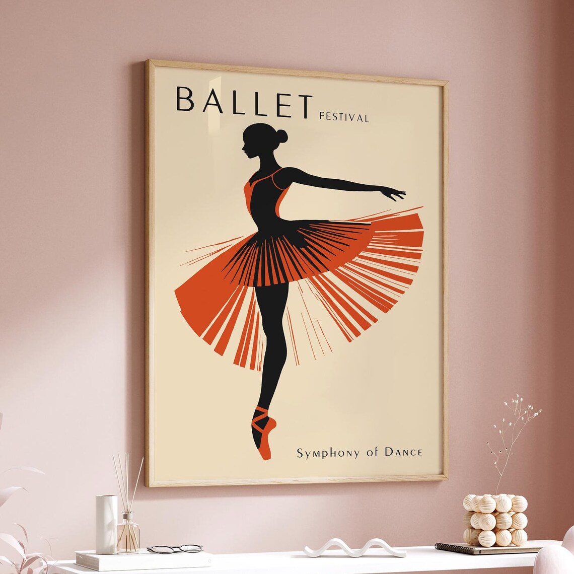 Ballet Festival Red Tutu Dancer Symphony of Dance Art Poster - Image 5