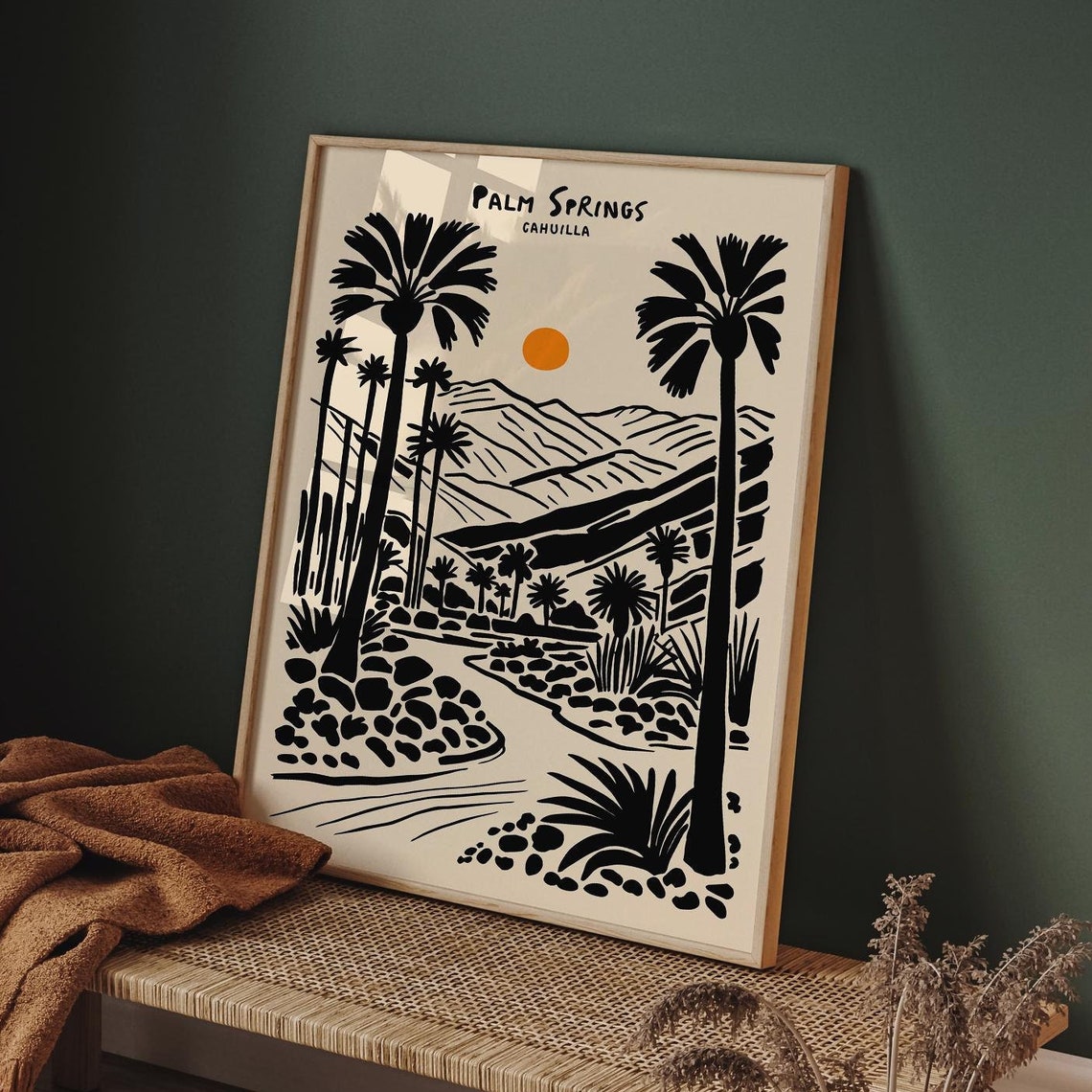 Bold Palm Springs Cahuilla Desert Palm Landscape Travel Poster - Image 5