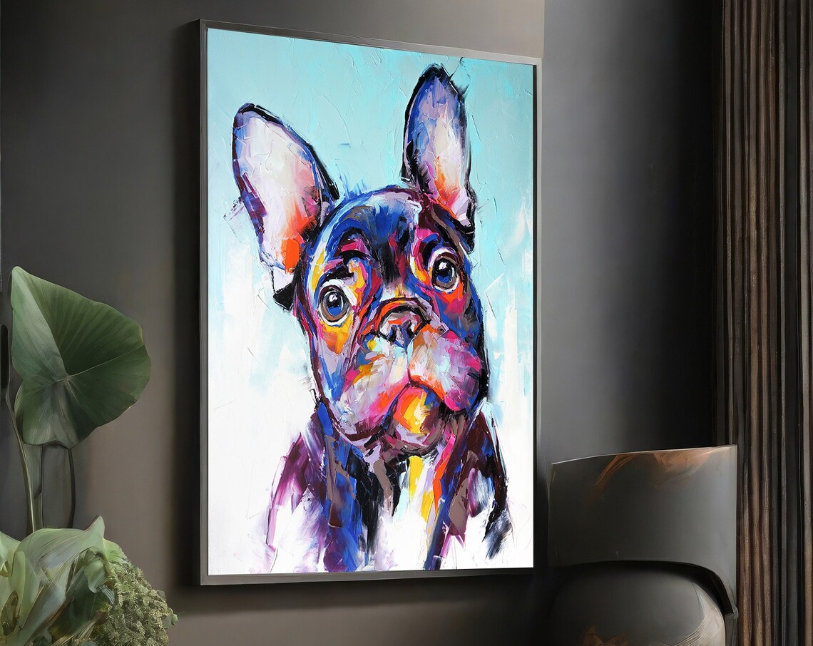 Colorful Dog Knife Effect Masterpiece Art Print
