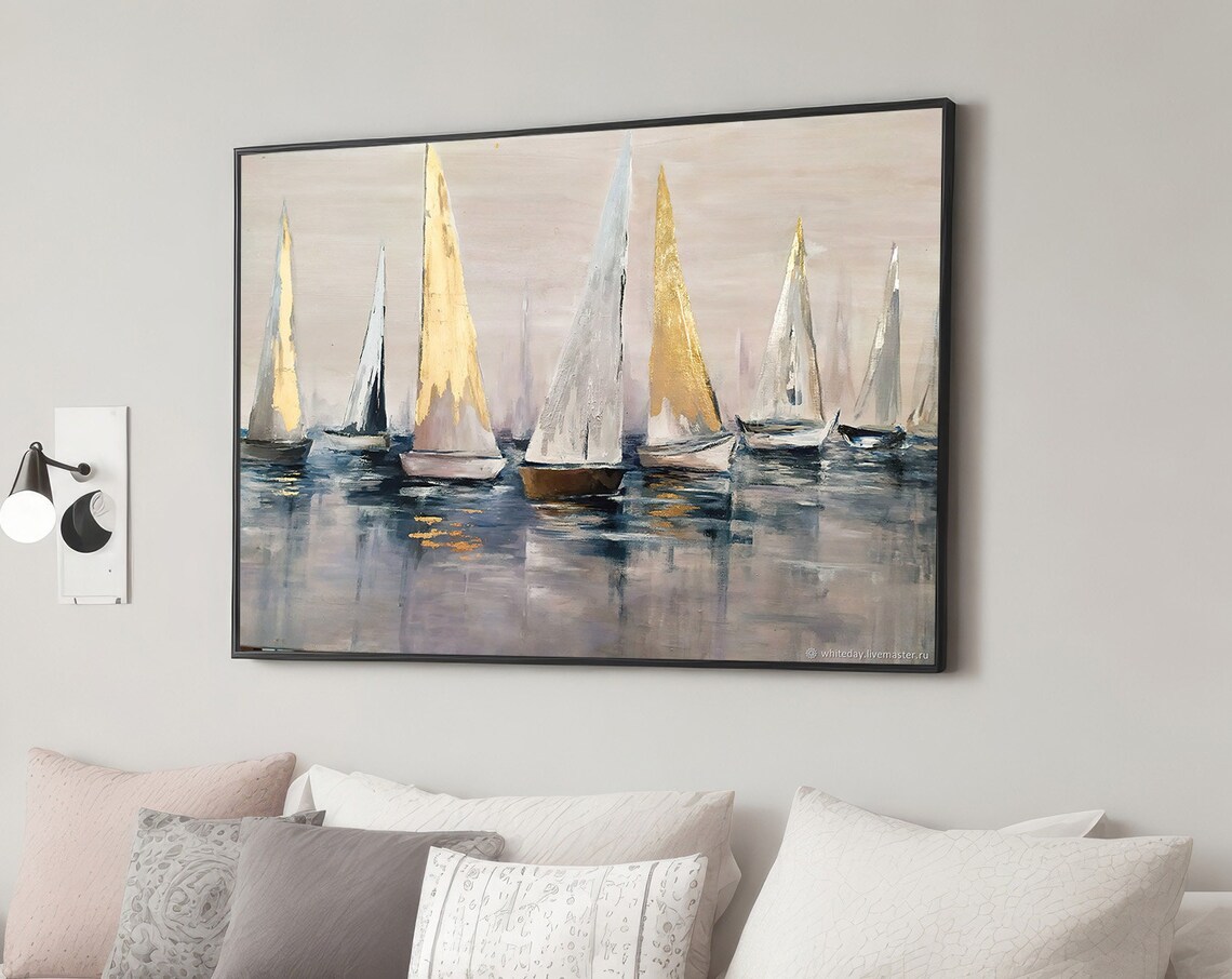 Elegant Sailboat Painting for Coastal Decor