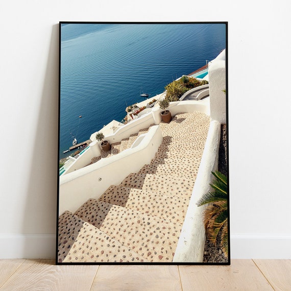 Santorini Travel Poster Greece Wall Art Island Landscape Print Print Art Instant Santorini Poster