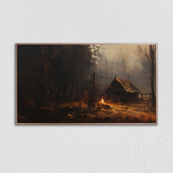 Fall Frame Tv Art Moody Autumn Landscape Art Dark Academia Painting Instant Art Art For Frame Tv Frame