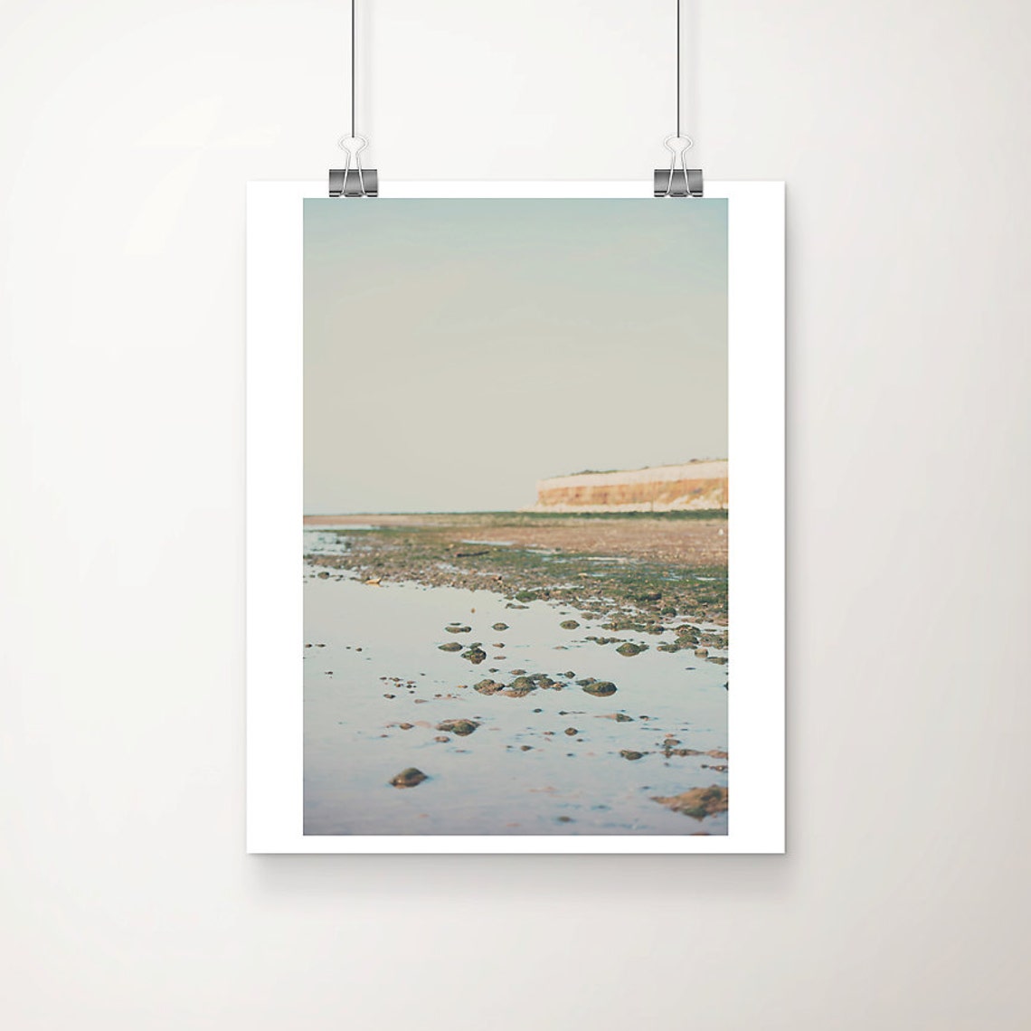 Hunstanton Cliffs Rocky Tide Pool Shoreline Photography Poster