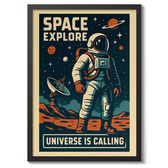 Space Explore Vintage Nasa Print Poster Wall Art Decor Gift For Astronaut Galaxy Enthusiasts