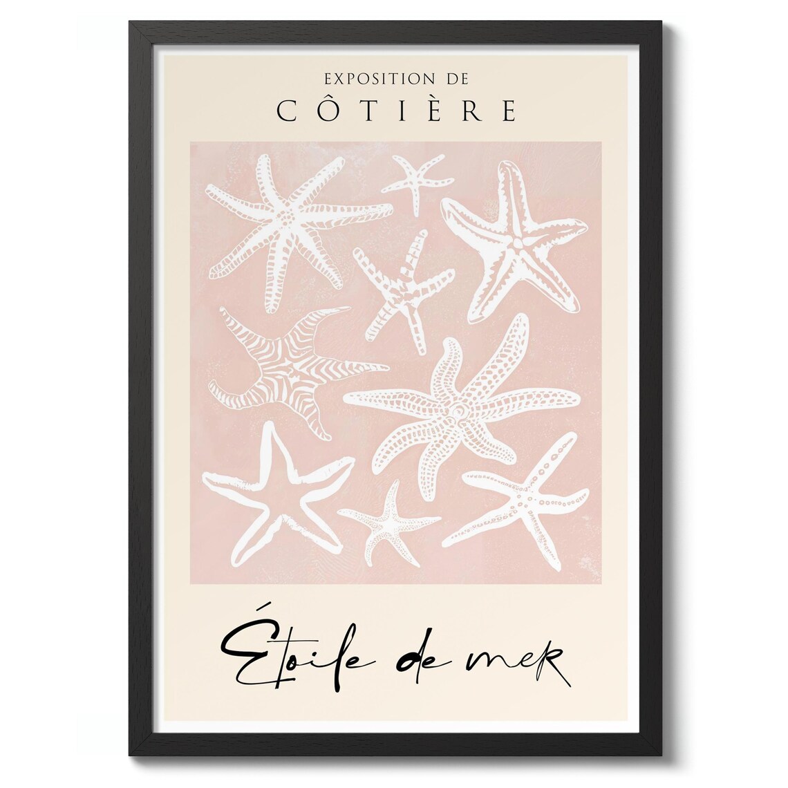 Starfish Sea Stars French Exhibition Poster Coastal Nature Art