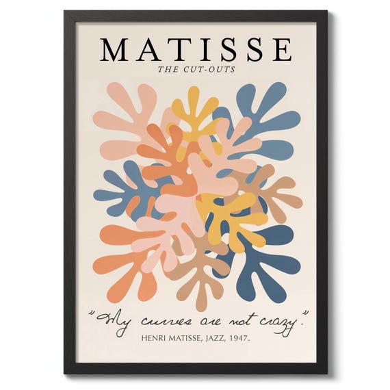 The Cutouts By Henri Matisse Collage Art Print Graphic Poster Abstract Wall Decor Shapes Gift