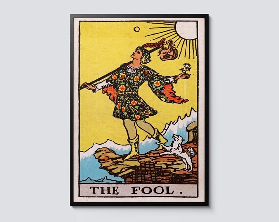The Fool Tarot Card Classic Vintage Illustration Style Art Poster
