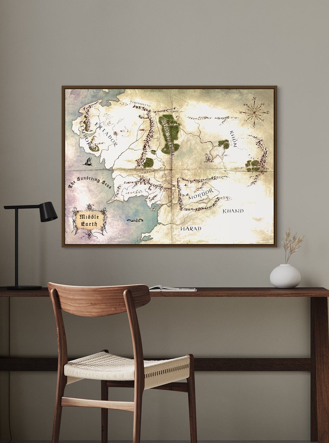 Middle Earth Antique Map, Lord Of The Rings - Image 3