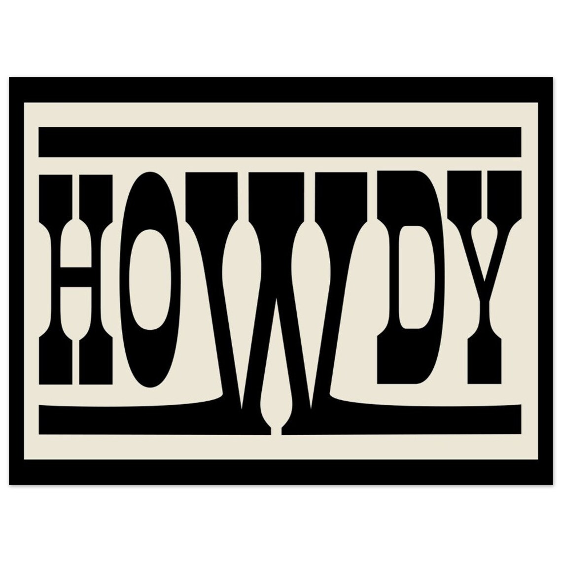 Howdy Typography, Western Ranch Decor Art Print - Image 3