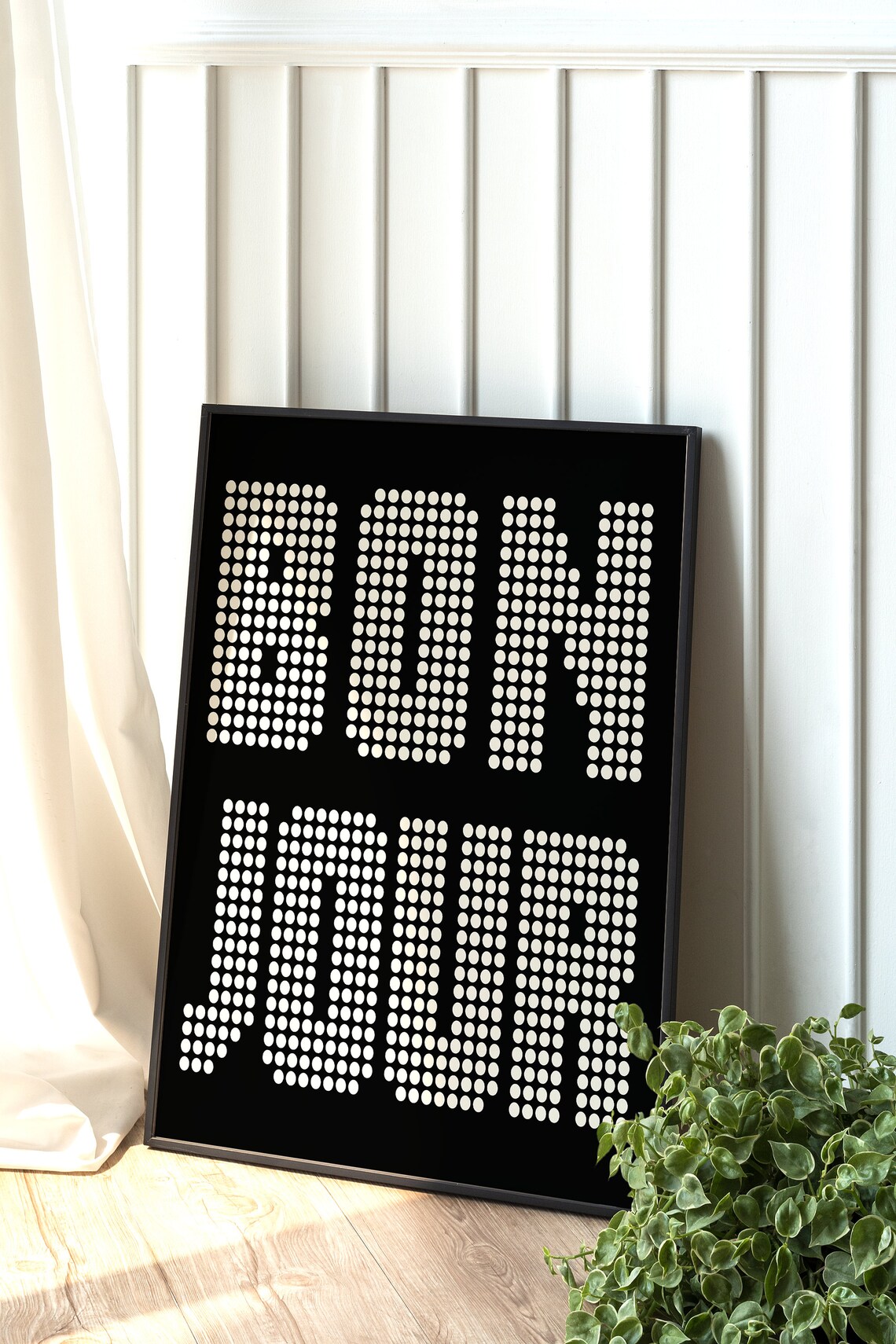Bonjour Typography, Retro Boho Entry Way Decor - Image 3