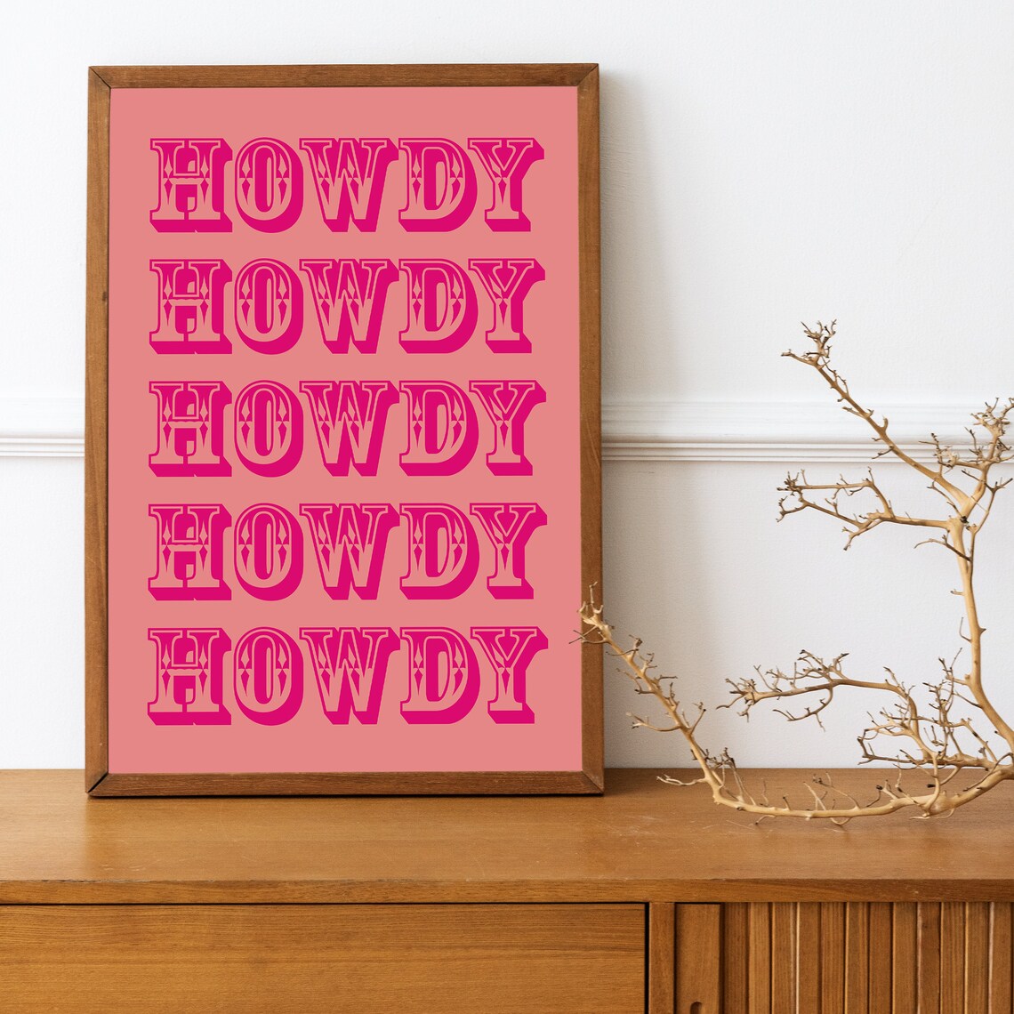 Howdy Typography, Western Cowboy Poster Art - Image 3