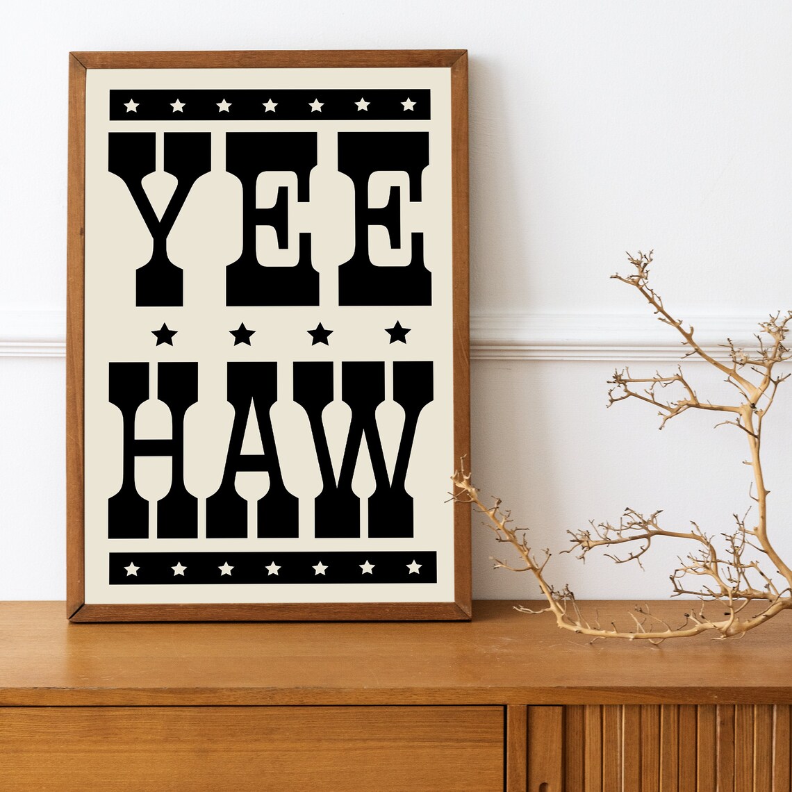 Yeehaw Cowboy Typography Poster, Western Decor - Image 4