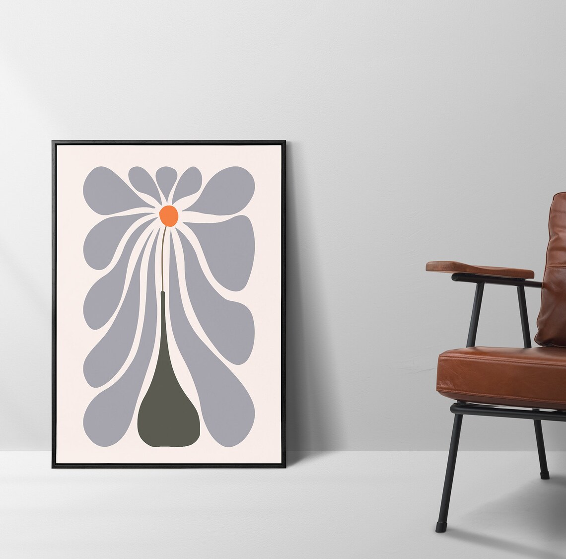 Mid-Century Botanical Minimal Print, Boho Decor - Image 2