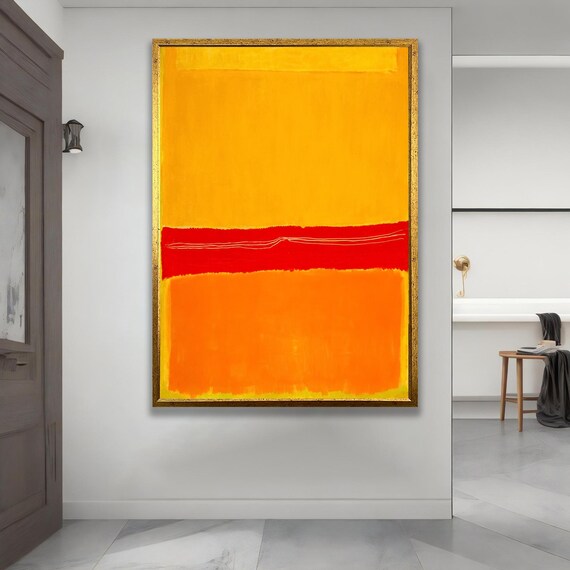 Abstract Orange And Yellow Wall Art Modern Minimalist Painting With Bold Color Blocks