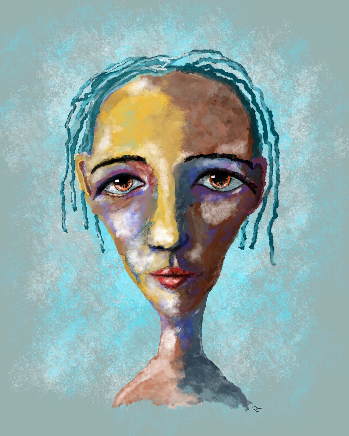 Abstract Portrait, Abstract Expressionist Woman's Face - Image 5