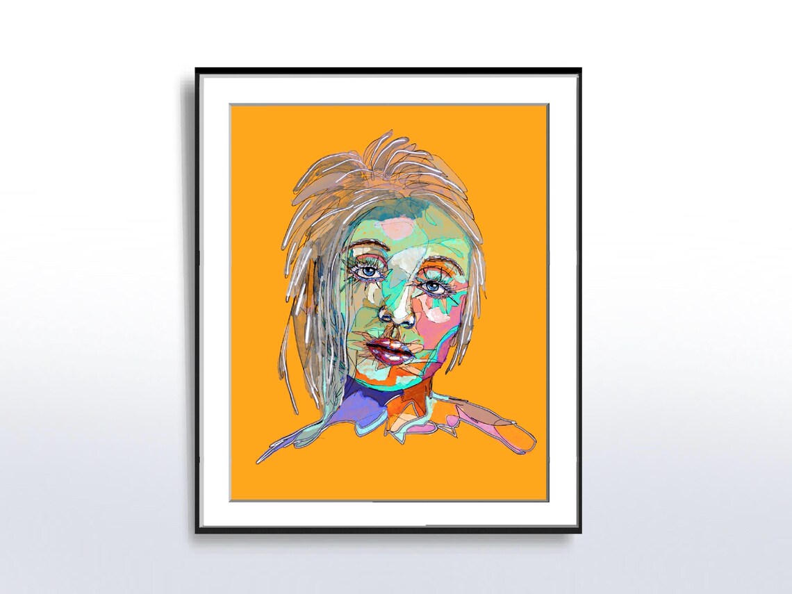 Stylized Woman's Portrait Face Art Print - Image 5