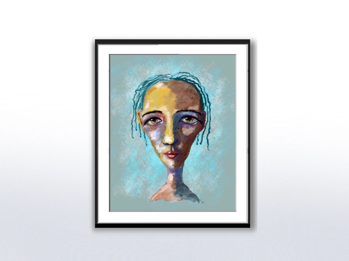 Abstract Portrait, Abstract Expressionist Woman's Face - Image 4