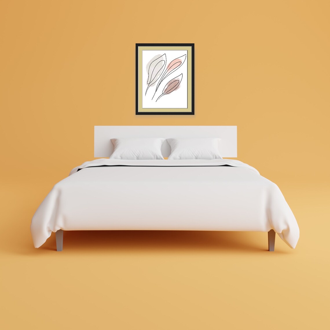 Abstract Minimalist Boho Leaves, Contemporary Modern - Image 2