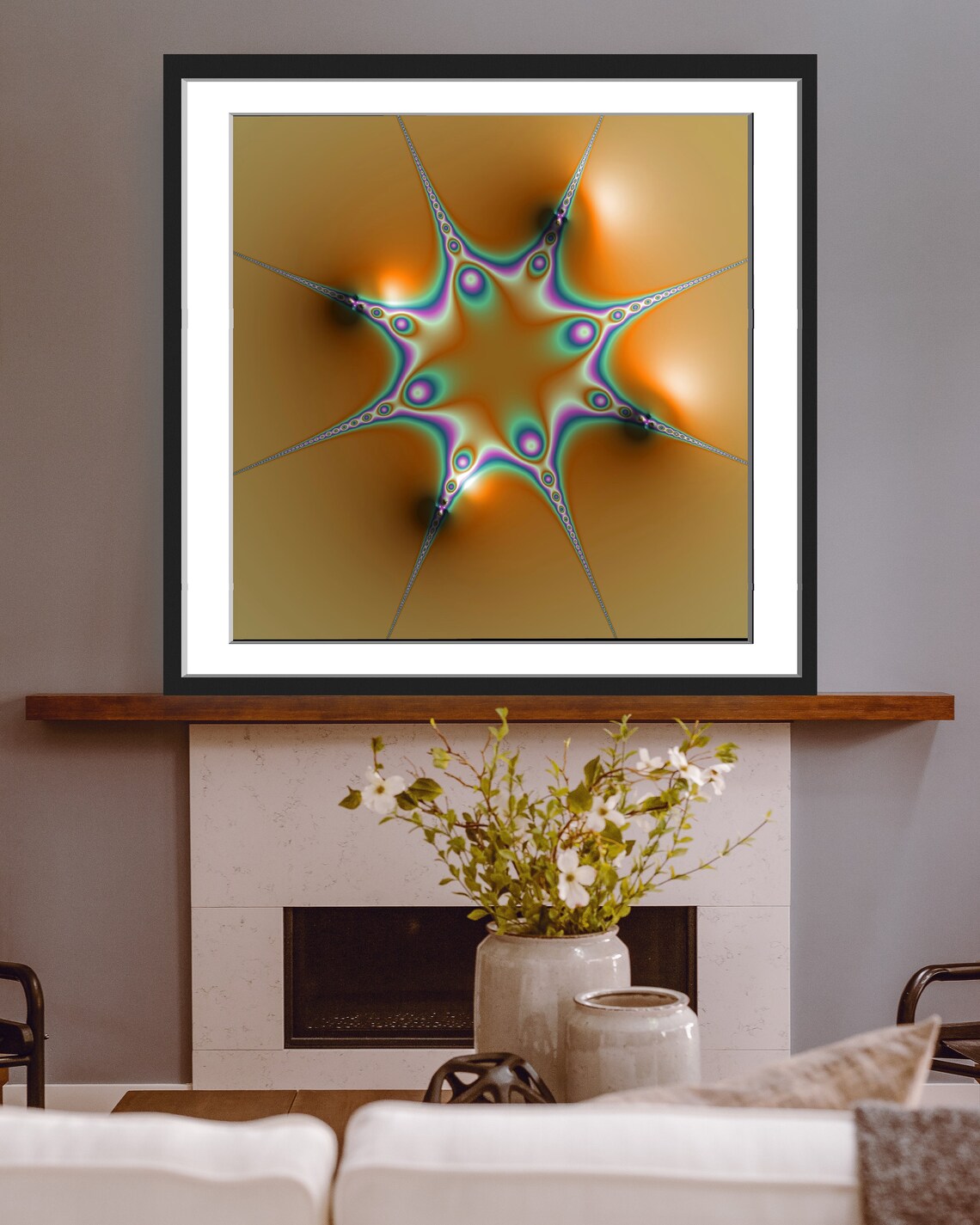 Star Shaped Fractal Image, Celestial Poster - Image 2