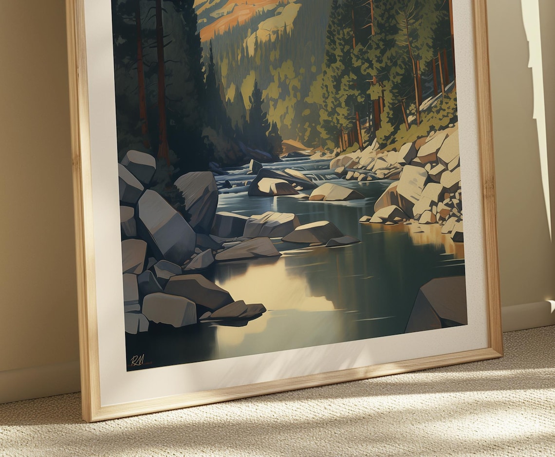 Rocky Mountain National Park River Valley Pines Scenic Poster - Image 2