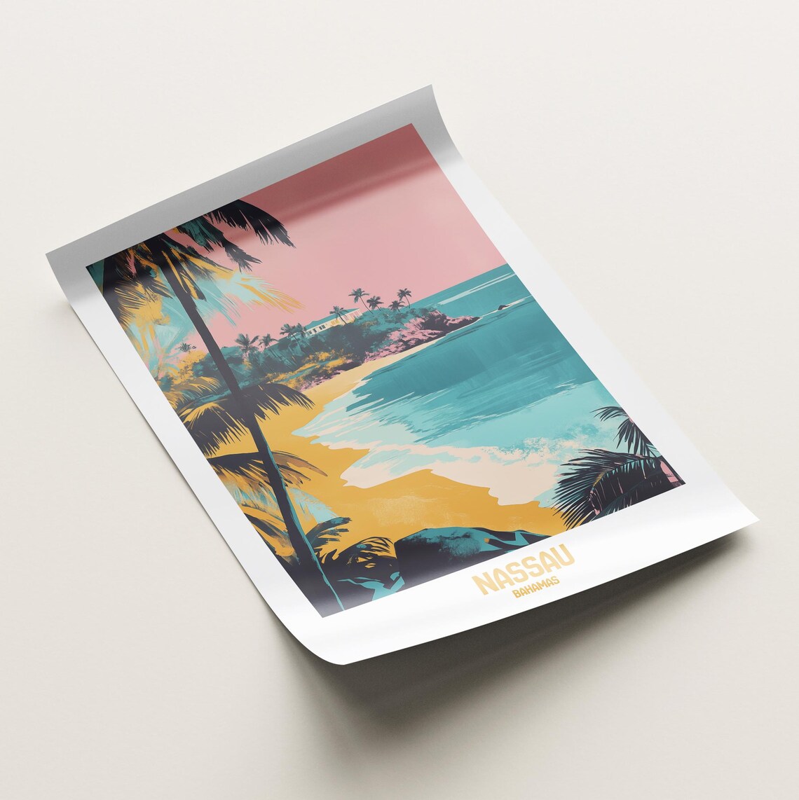 Nassau Bahamas Travel Poster Tropical Paradise Art Print - Image 2