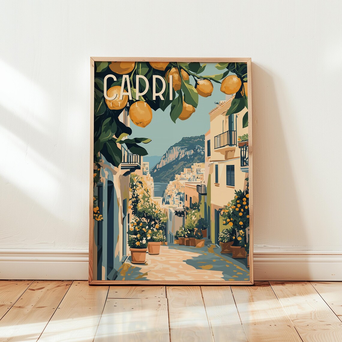 Capri Italy Vintage Mediterranean Travel Poster