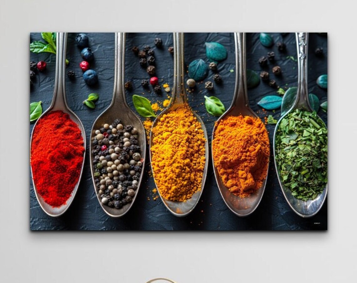 Herbs And Spices Art Print, Modern Kitchen Decor