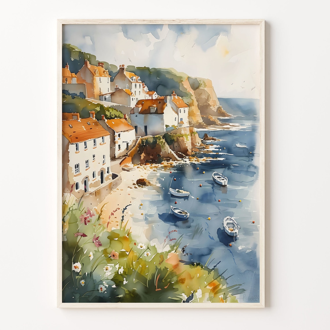 Cornwall Watercolor Painting Art Print