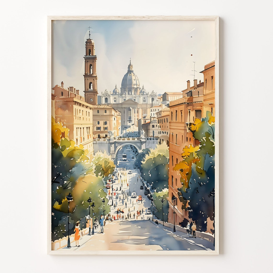 Italy Watercolor Painting Rome Wall Art Travel Poster Colosseum Print Italy Art Rome Poster Holiday Souvenir C30 198