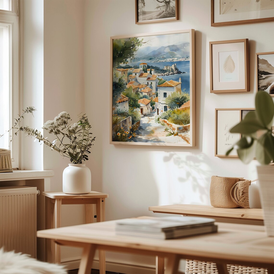 Rhodes Watercolor Travel Poster, Greece Wall Art - Image 3