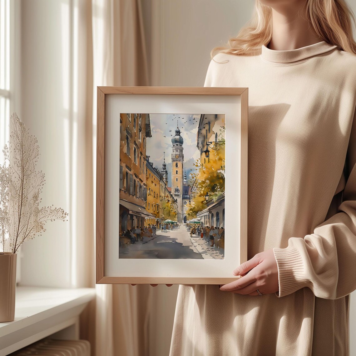 Munich Watercolor Travel Poster, Germany City Print - Image 2