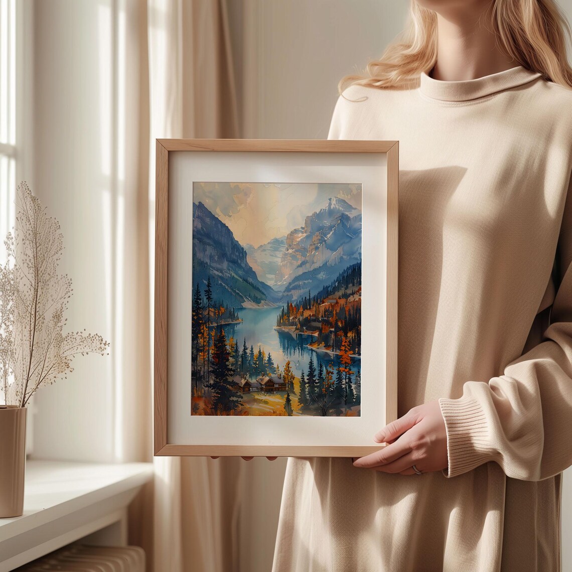Banff National Park Watercolor Home Dcor Poster - Image 2