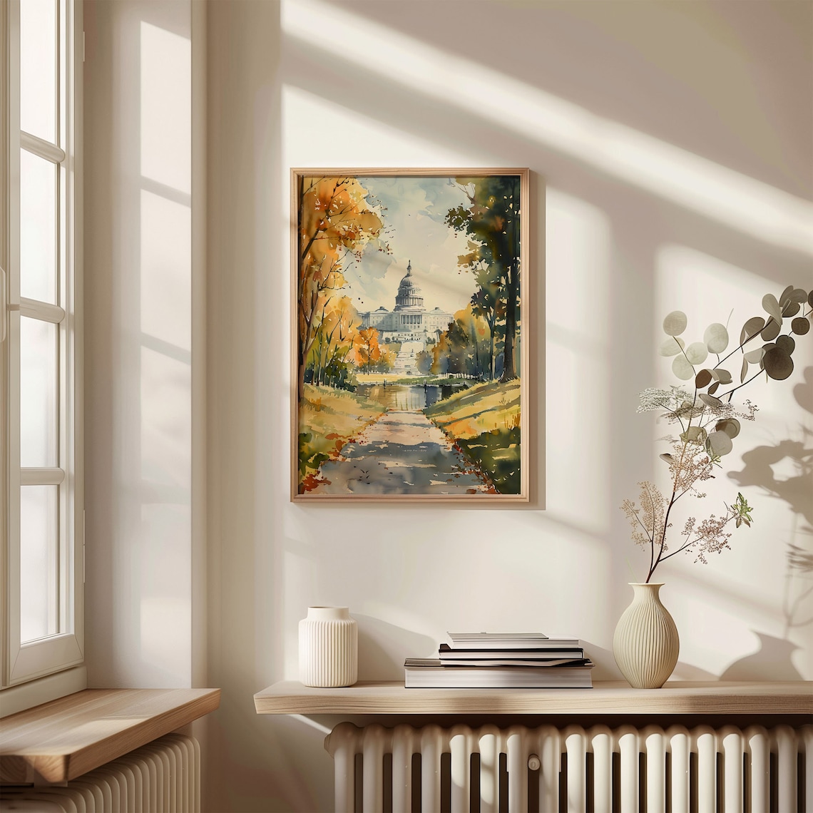 Washington DC Watercolor Cityscape Travel Poster - Image 4