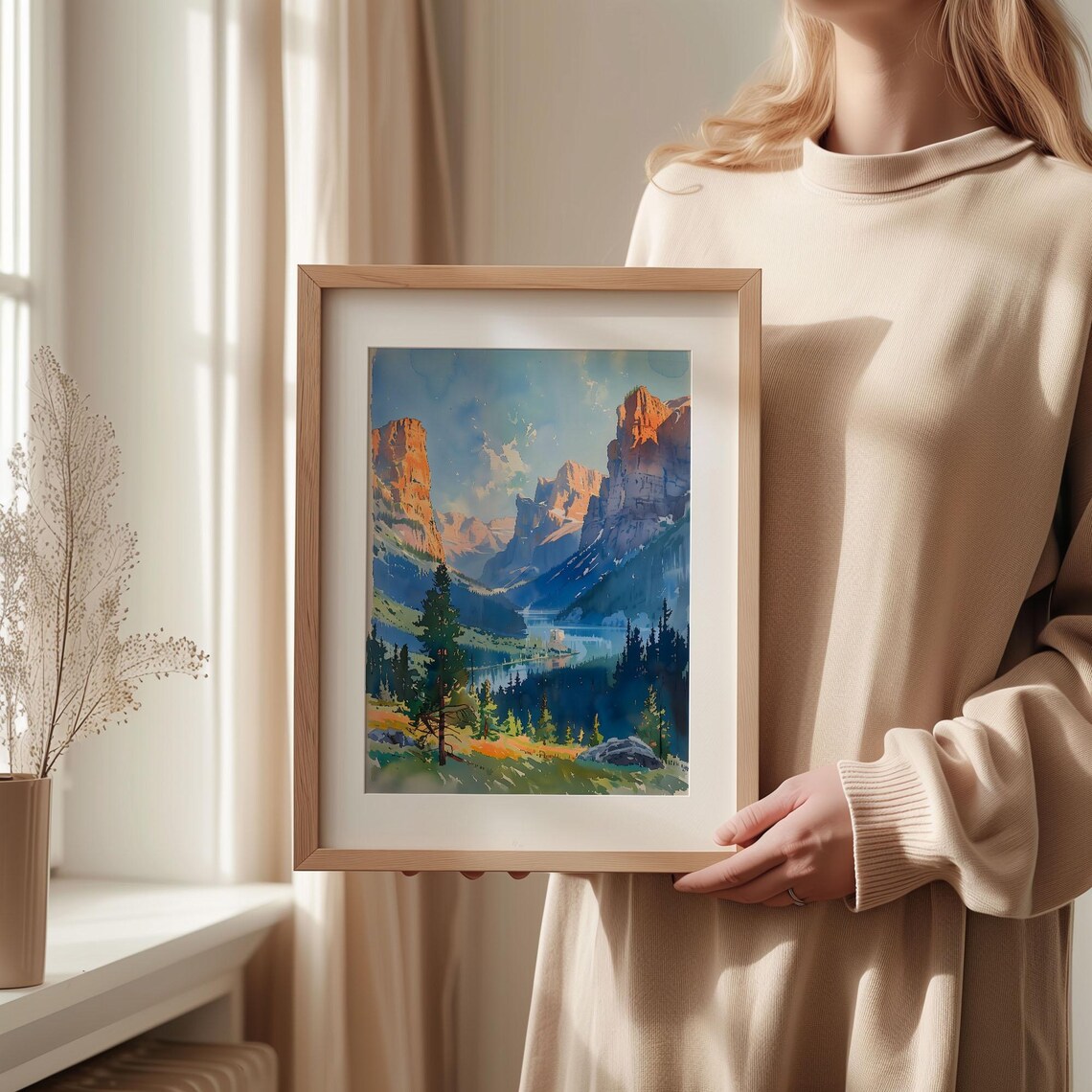 Yosemite Valley Watercolor Art Print, California - Image 2