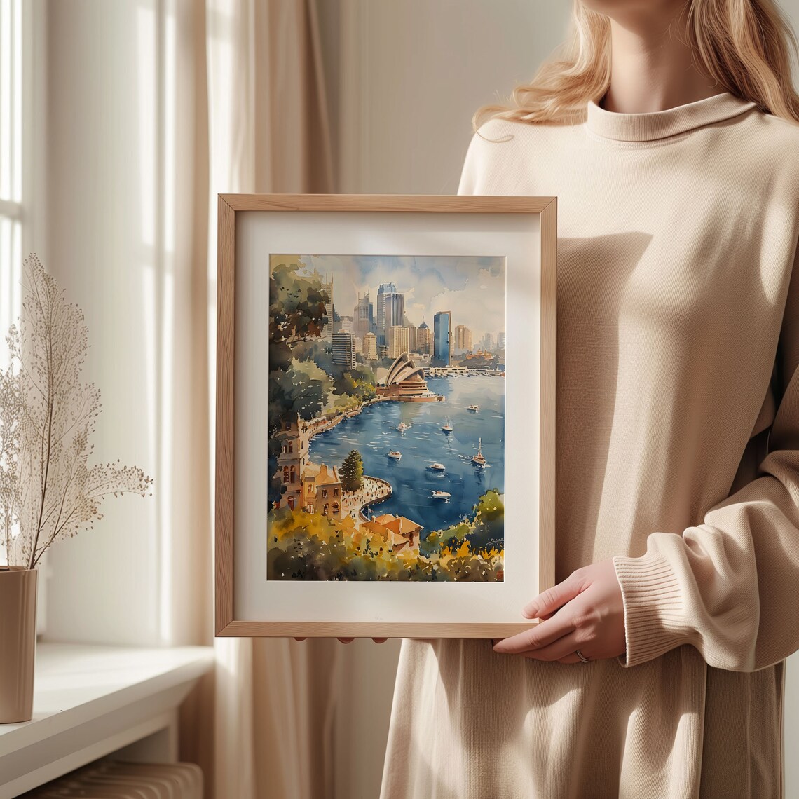 Sydney Watercolor Travel Poster, Traditional City Collection - Image 2