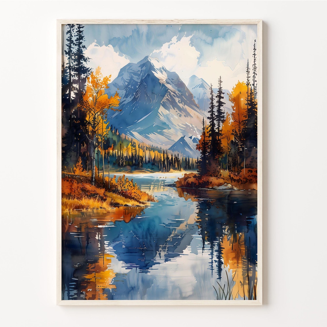 Denali Watercolor Painting, National Park Art Print
