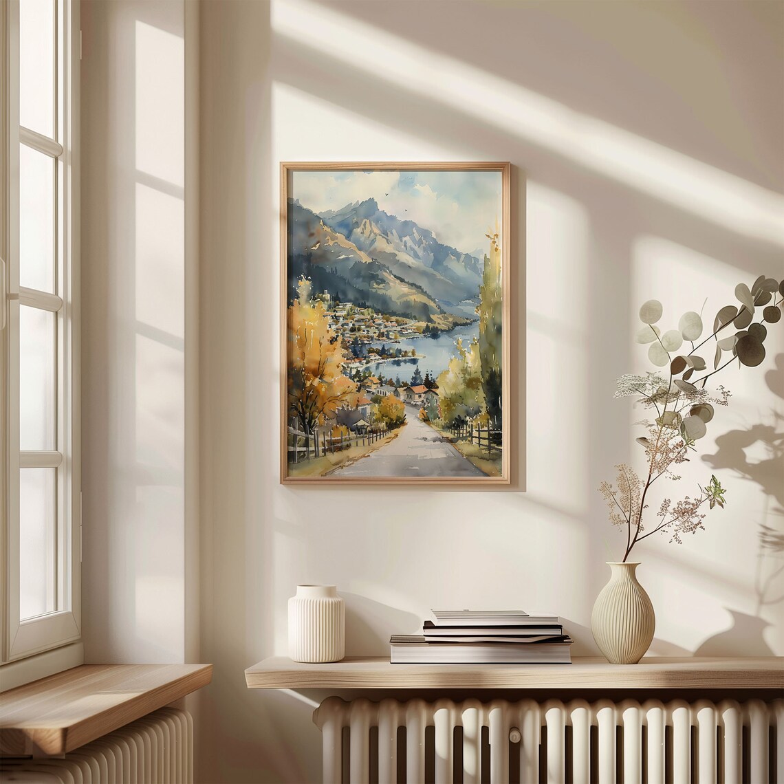 Queenstown Watercolor Painting New Zealand Poster - Image 4