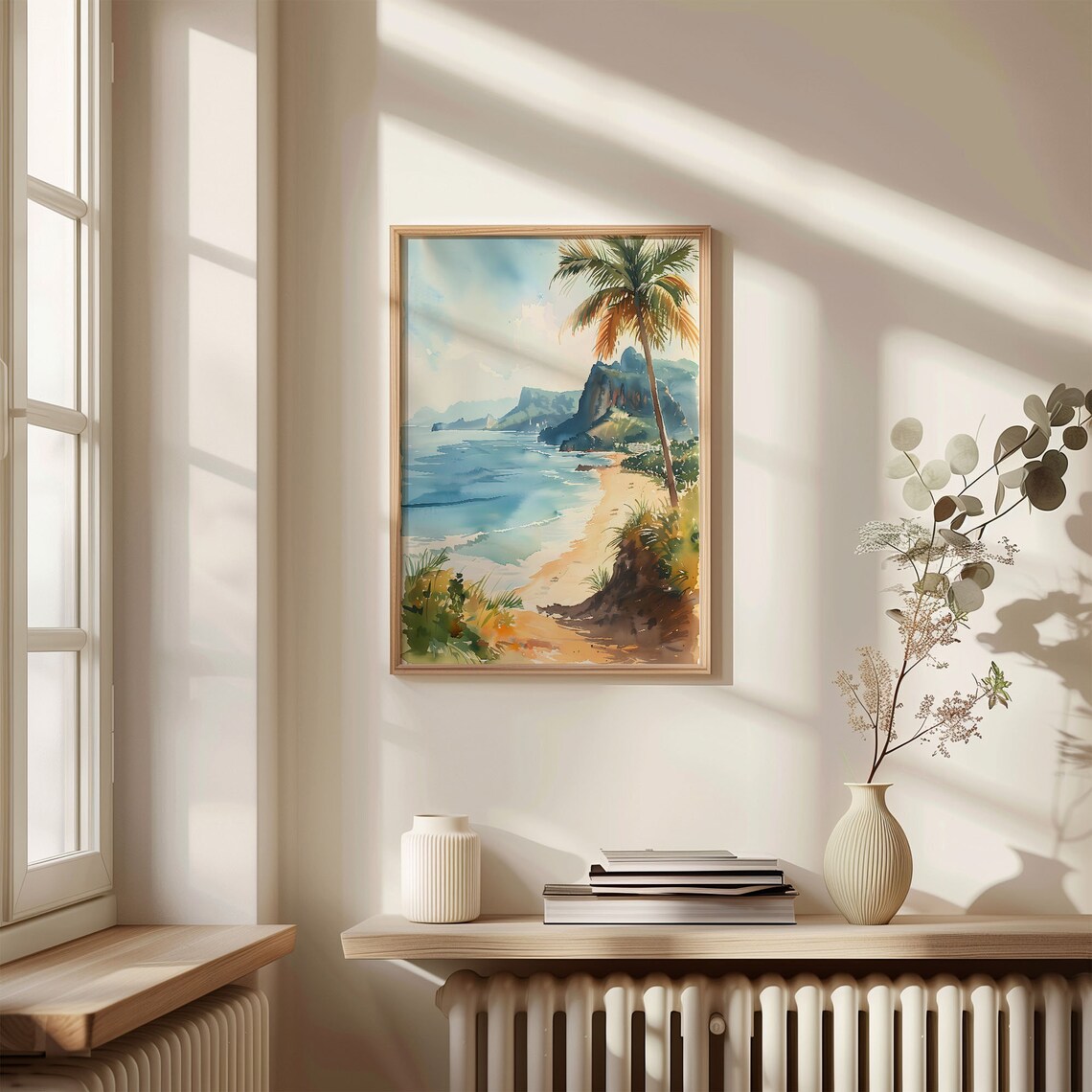 Mauritius Watercolor Travel Poster, Indian Ocean View - Image 4