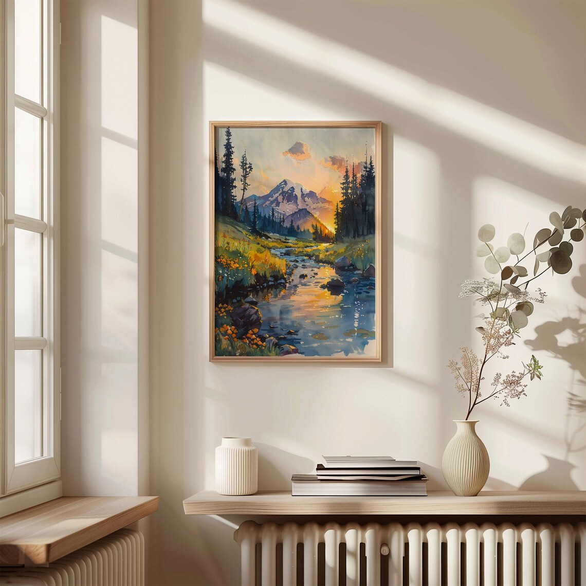 Mount Rainier Watercolor Painting Art Print, Washington - Image 4