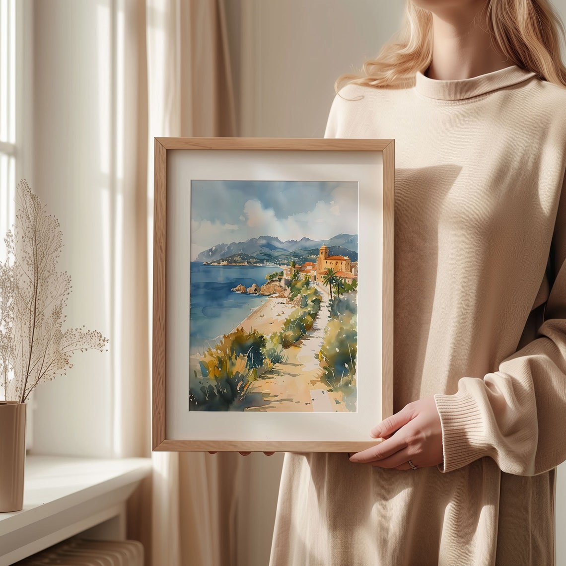 Cte Dazur Watercolor Painting French Riviera Wall Art Cte Dazur Poster France Travel Print Wedding Gift C30 271 - Image 2