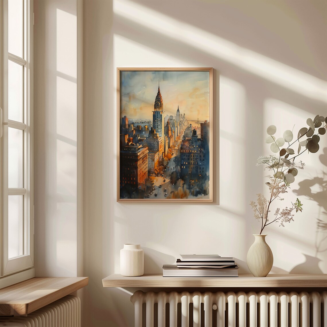 New York Skyline Watercolor Art Print, Cityscape - Image 4