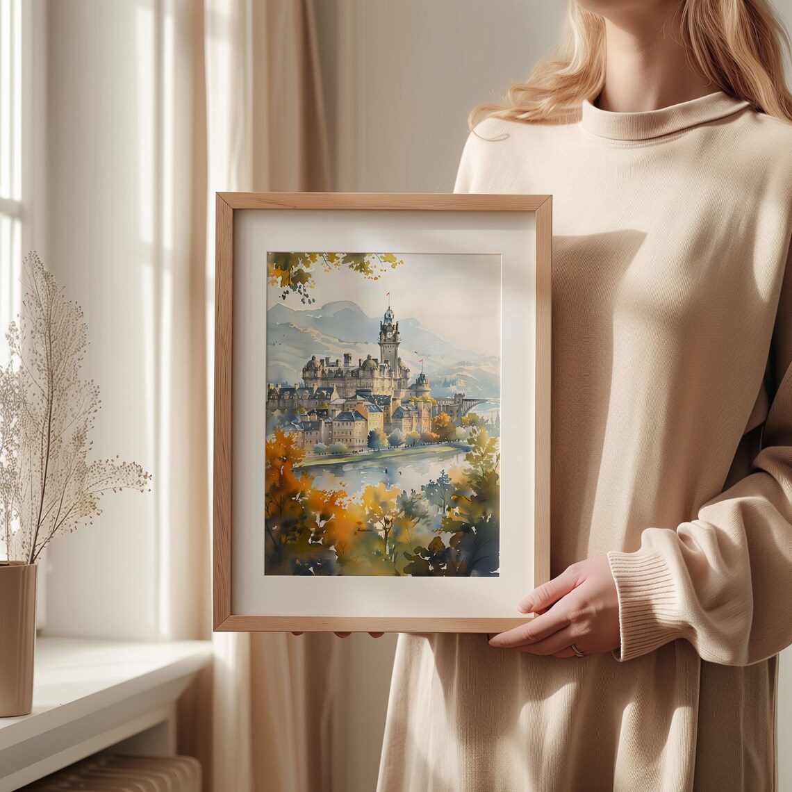 Edinburgh Scotland Watercolor Painting, Travel Poster - Image 2