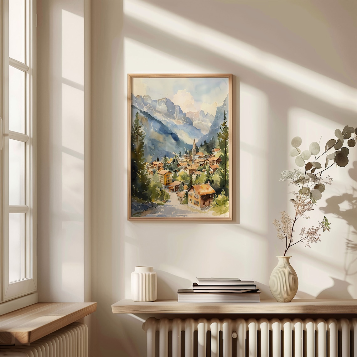 Wengen Watercolor Painting Switzerland Travel Poster - Image 4