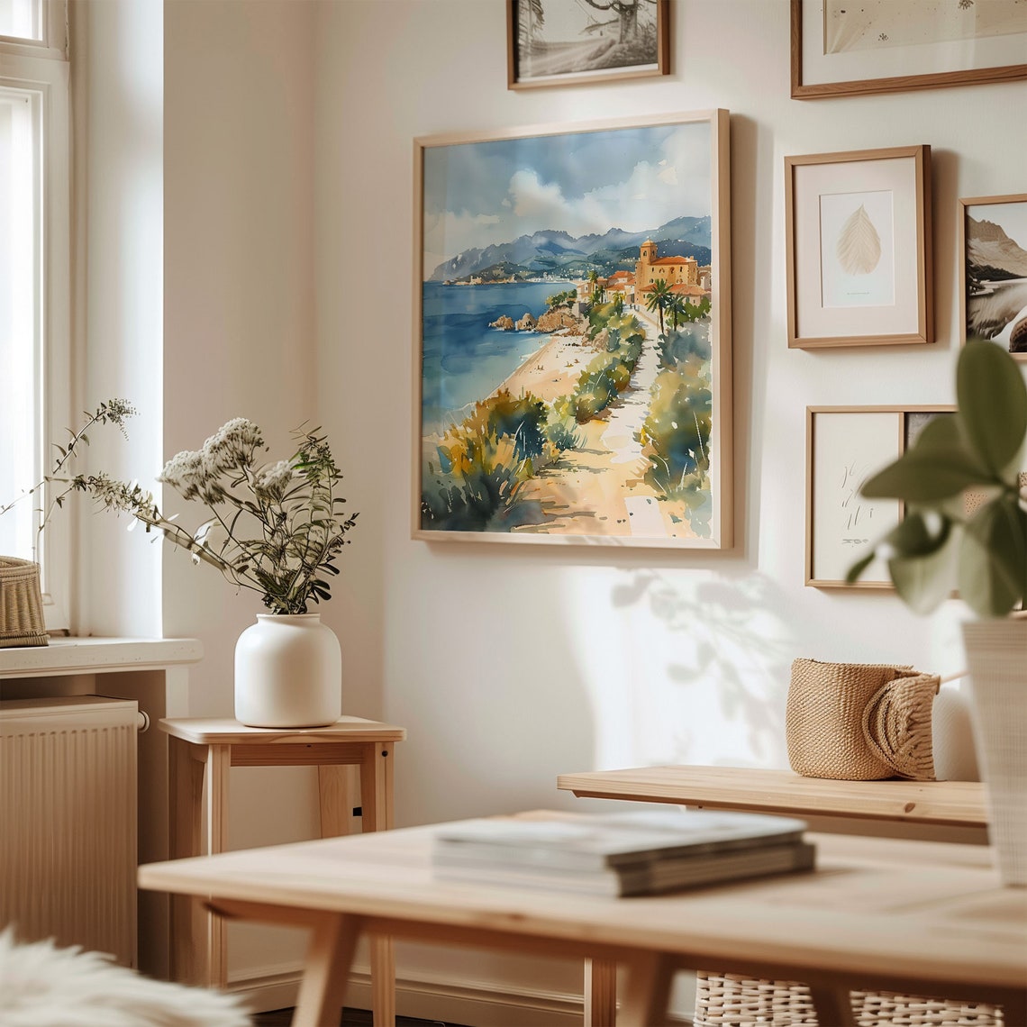Cte Dazur Watercolor Painting French Riviera Wall Art Cte Dazur Poster France Travel Print Wedding Gift C30 271 - Image 3