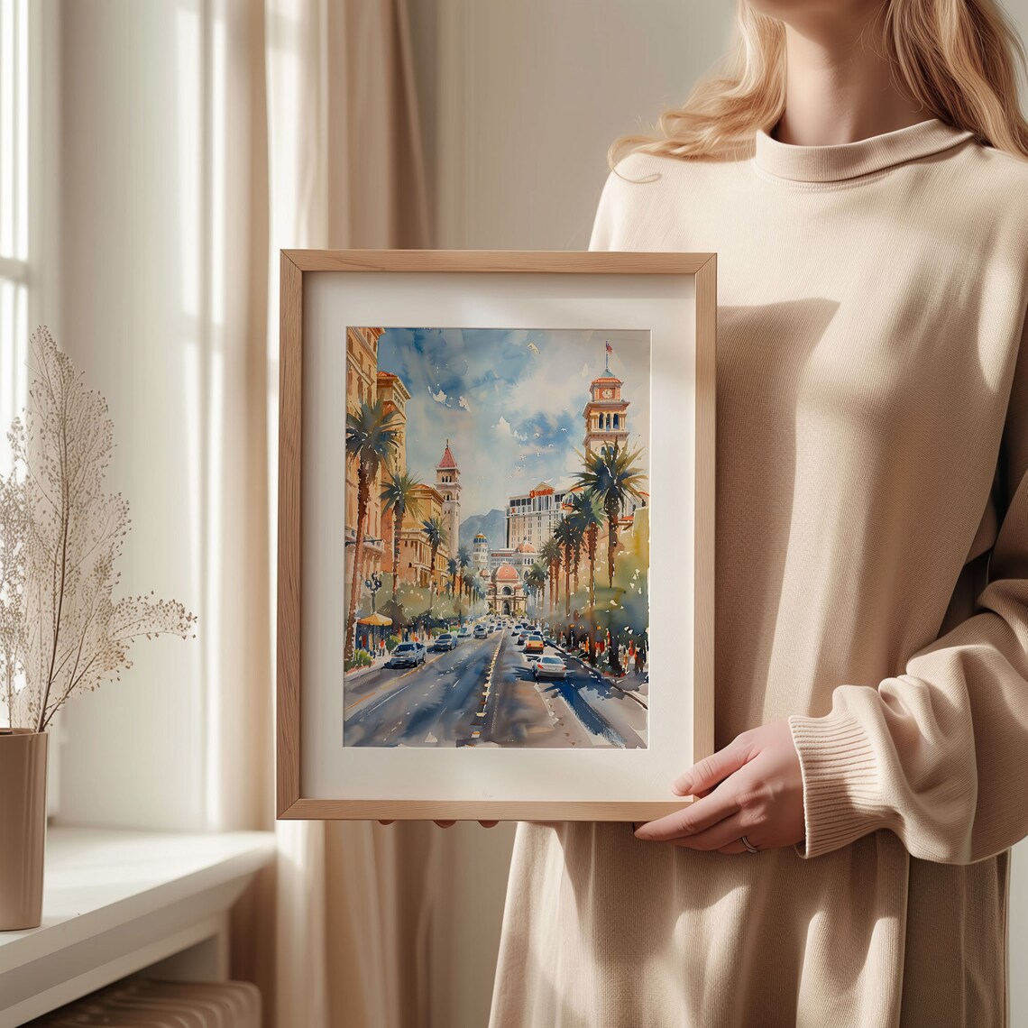 Las Vegas Watercolor Travel Poster, Nevada Wall Art - Image 2