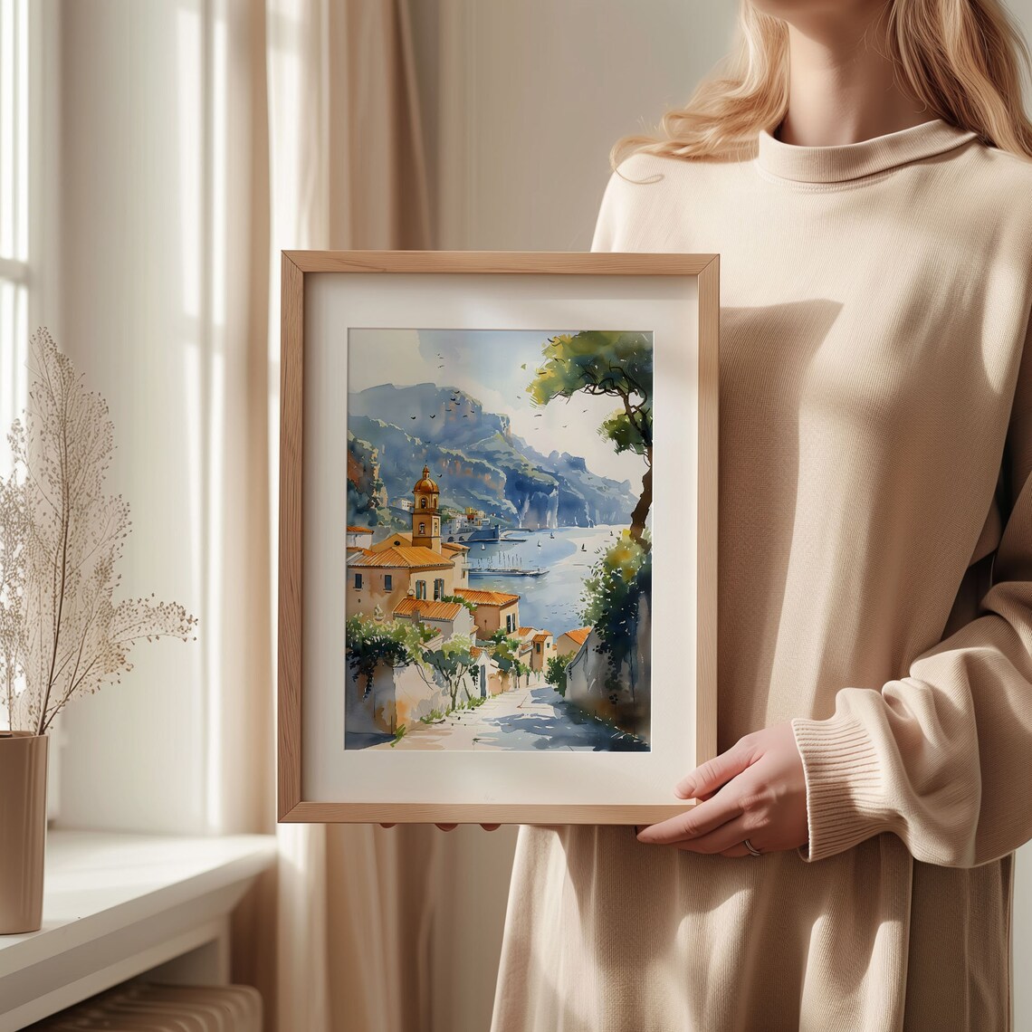 Sorrento Watercolor Painting, Italy Travel Poster - Image 2